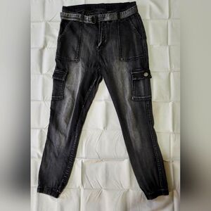 V.I.P black washed cargo pants size 17/18